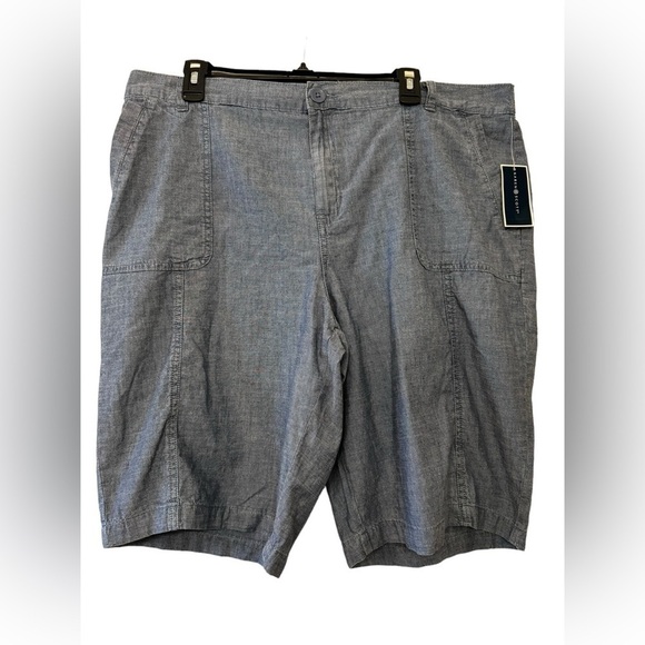 Karen Scott Chambray Shorts Size 18 - Picture 2 of 5